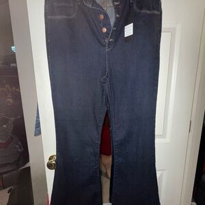 Elegant Dark Blue Flare Jeans
